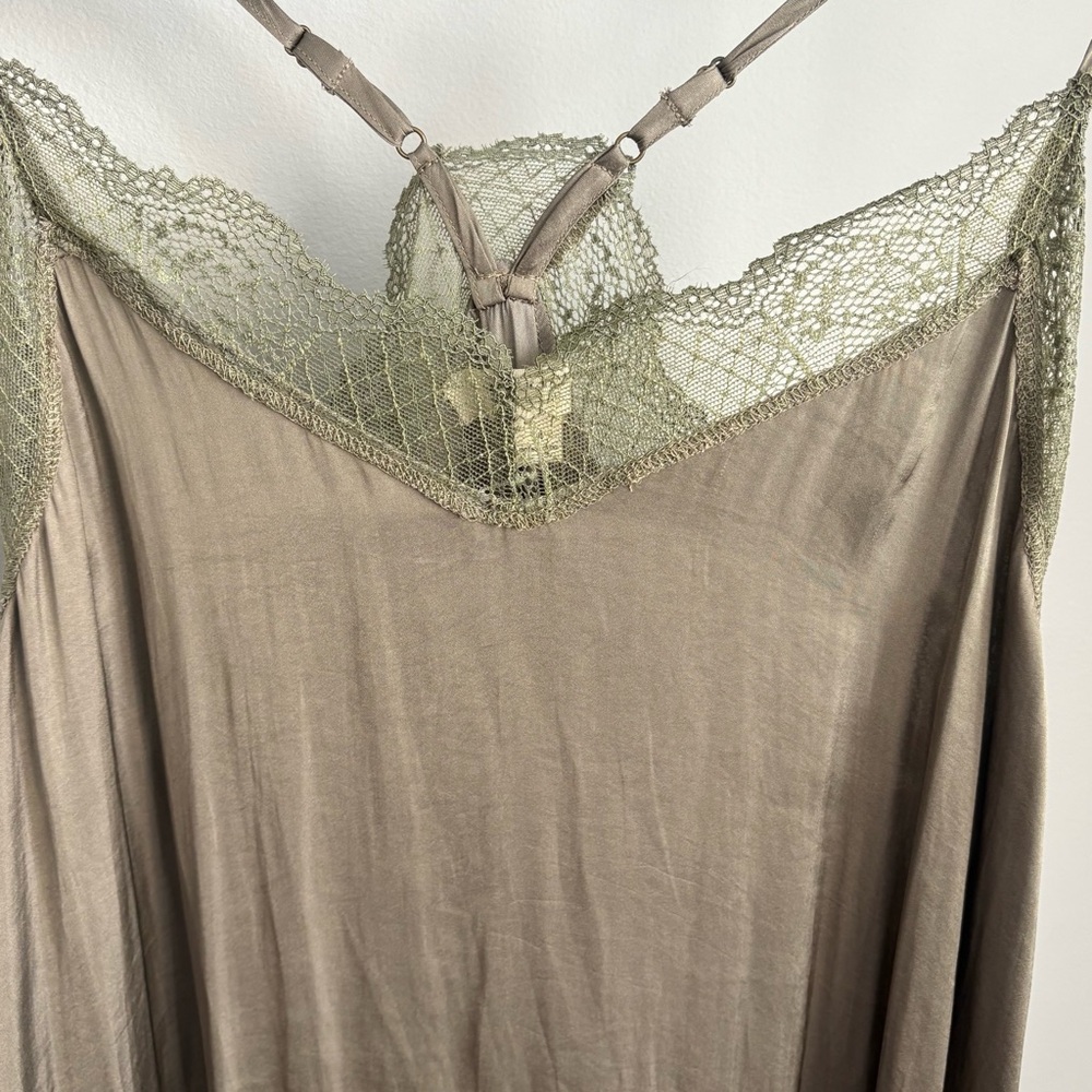 Muted Green Slip Maxi Dress M - Picture 3 of 4